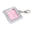 Pet Rectangle Rhinestone Writeable Name Telephone ID Tags for Dogs Cats
