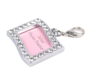 Pet Rectangle Rhinestone Writeable Name Telephone ID Tags for Dogs Cats