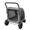 Pet Stroller, 4 Wheels Dog Stroller with Brakes, 160lbs Weight Capacity