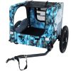 Outdoor Heavy Duty Collapsible Pet Bike Trailer with 16-Inch All-Terrain Wheels & Universal Hitch ��� Foldable Dog/Cargo Carrier Cart for Bicycles