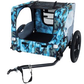 Outdoor Heavy Duty Collapsible Pet Bike Trailer with 16-Inch All-Terrain Wheels & Universal Hitch ��� Foldable Dog/Cargo Carrier Cart for Bicycles
