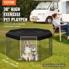 Dog Playpen, 8 Pcs 30"H x 24"W Panels Foldable Metal Pet Exercise Pen, Dog Fence Indoor and Outdoor Pen with Door, 600D Oxford Fabric Top Cover