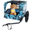 Outdoor Heavy Duty Collapsible Pet Bike Trailer with 16-Inch All-Terrain Wheels & Universal Hitch ��� Foldable Dog/Cargo Carrier Cart for Bicycles