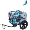 Outdoor Heavy Duty Collapsible Pet Bike Trailer with 16-Inch All-Terrain Wheels & Universal Hitch ��� Foldable Dog/Cargo Carrier Cart for Bicycles