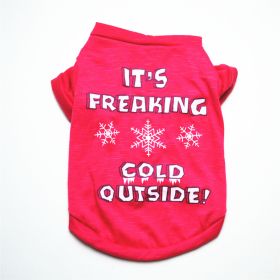 Breathable cool cotton vest for dogs in summer (Option: Rose Red-M)
