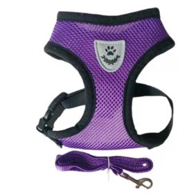 Fashionable High-end Multi-color Dog Harness (Option: Purple-XL)