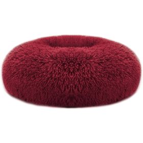 Pet Dog Bed Soft Warm Fleece Puppy Bed Dog Cozy Nest Sofa Bed Cushion M Size (Color: Red, size: M)
