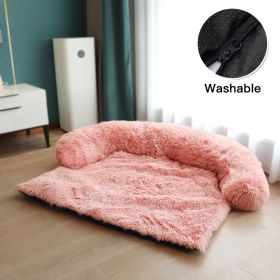 Pet Sofa; Warm Plush Pet Cushion For Indoor Dogs; Dog Blanket; Washable Pet Bed (Color: Pink, size: M)