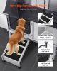 Stainless Steel Dog Washing Station, 62 inch Pet Grooming Tub w/ Ramp, PE Water Filter Board
