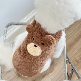 Winter Clothes Fleece-lined Warm Dog Cute Clothes (Option: Brown-L)